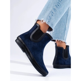 W. Potocki Stivali di gomma isolanti in pelle scamosciata blu navy di Potocki 1
