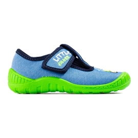 Pantofole da escavatore in velcro blu Shelovet 2