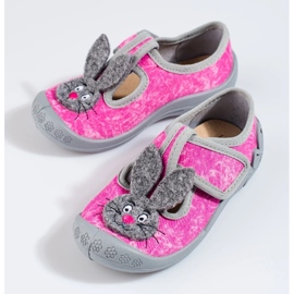 Pantofole in velcro per ragazze Shelovet in marmo rosa 2