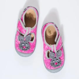 Pantofole in velcro per ragazze Shelovet in marmo rosa 1