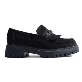 Mocassini da donna in camoscio nero di Shelovet 1