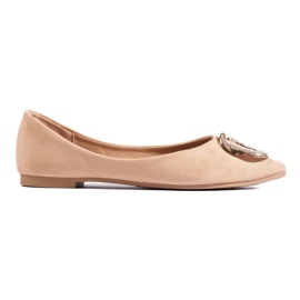 Ballerine beige da donna in camoscio di Shelovet 1