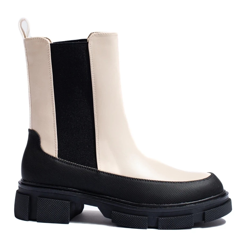 Goodin Shelovet stivaletti Chelsea alti beige da donna 2