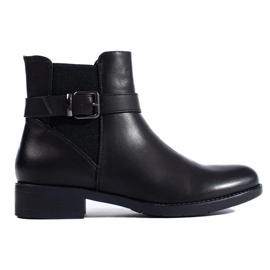 Stivaletti da donna neri con inserto in gomma Shelovet nero 1
