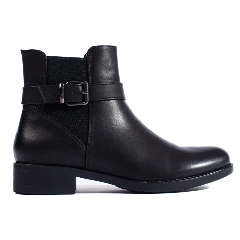 Stivaletti da donna neri con inserto in gomma Shelovet nero 1
