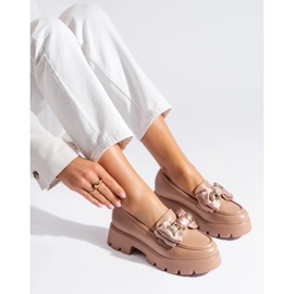 Mocassini beige con fiocco Shelovet 2