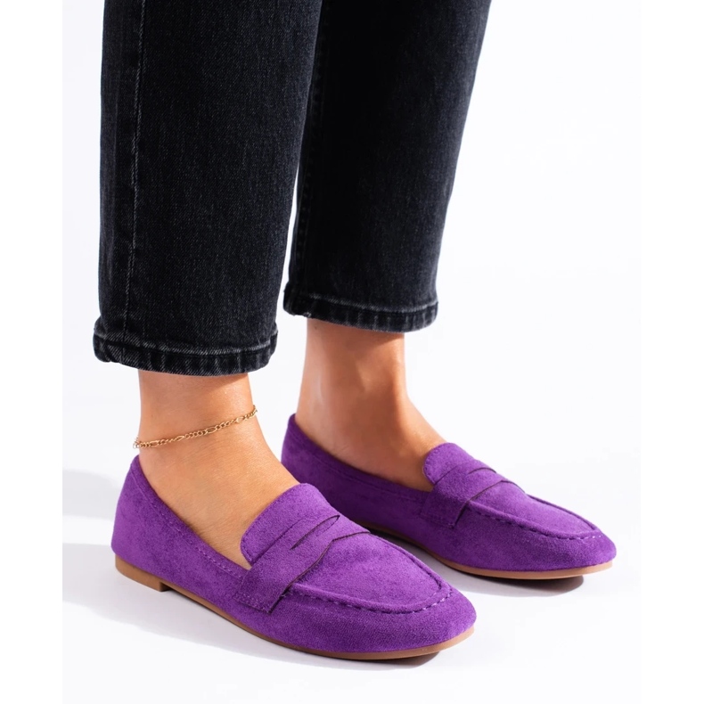 Comodi signori in pelle scamosciata da donna, Shelovet viola 2