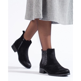 Stivaletti Shelovet Chelsea da donna in camoscio nero 1