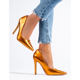Décolleté con tacco alto Shelovet arancione metallizzato arancia 2