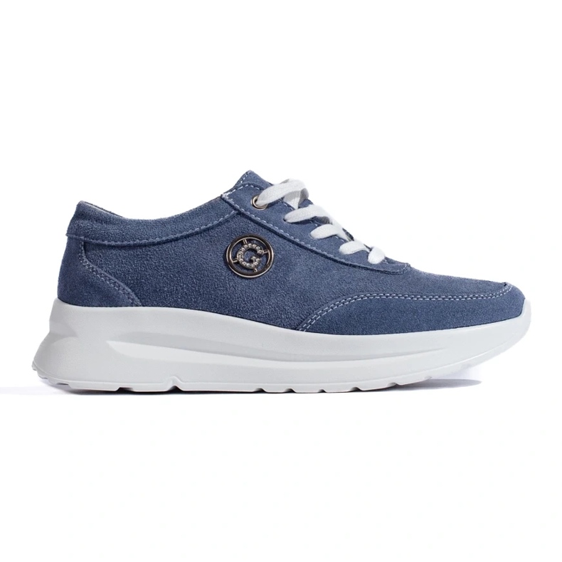 Scarpe sportive in pelle blu 1