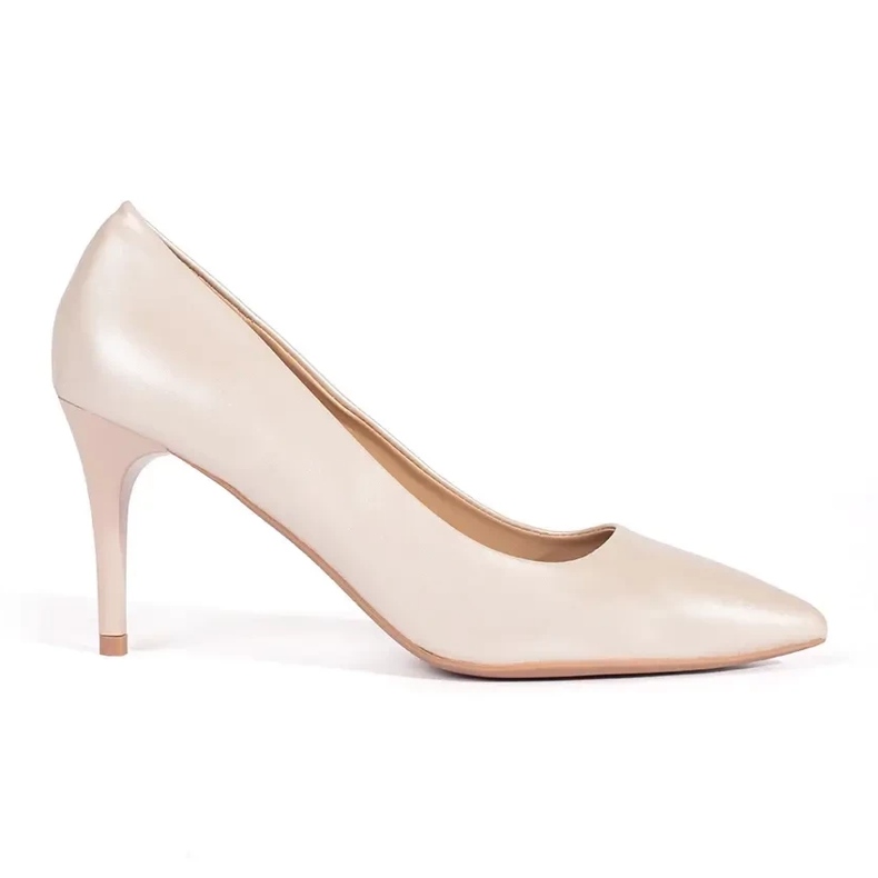 Décolleté da donna con tacco alto beige 2