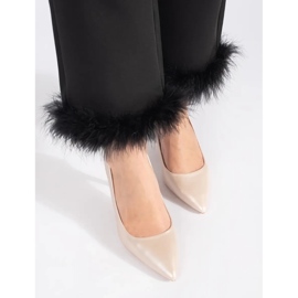 Décolleté da donna con tacco alto beige 1