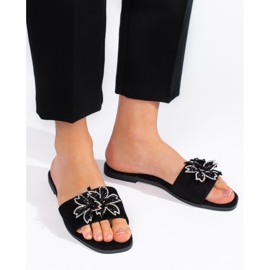 Infradito da donna nere con decorazione nero 2