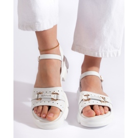 Goodin Sandali da donna in pelle bianca 2