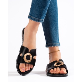 Ciabatte piatte da donna nere nero 2