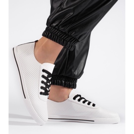 Sneakers da donna traforate bianche e nere bianco 2