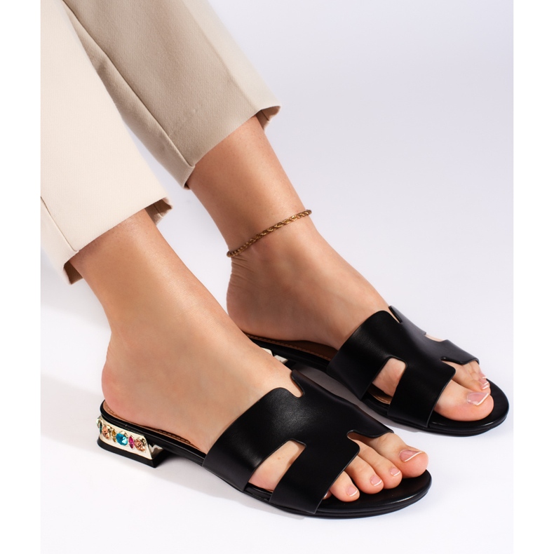 Ciabatte piatte da donna nere nero 2