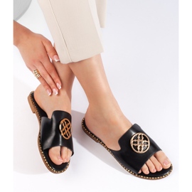 Ciabatte piatte da donna nere nero 2