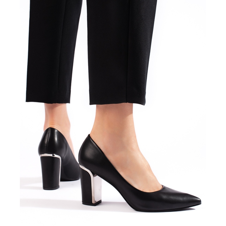 Décolleté nere da donna con tacco alto nero 2