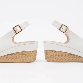 Sandali bianchi espadrillas con zeppa bassa bianca 1