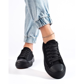 Sneakers nere con plateau da donna nero 2