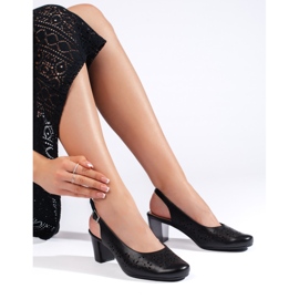 Sergio Leone Décolleté nere traforate da donna nero 1