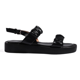 Sandali slip-on neri con plateau nero 1