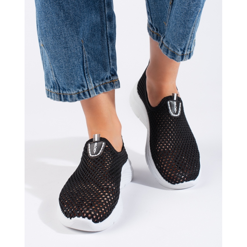 Scarpe sportive slip-on nere traforate nero 2