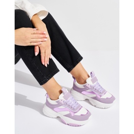 Scarpe sportive da donna lilla con suola spessa viola 1