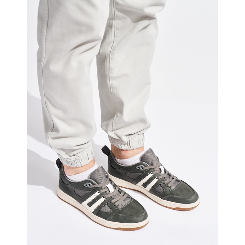 Scarpe sportive grigie realizzate in pelle ecologica grigio 1