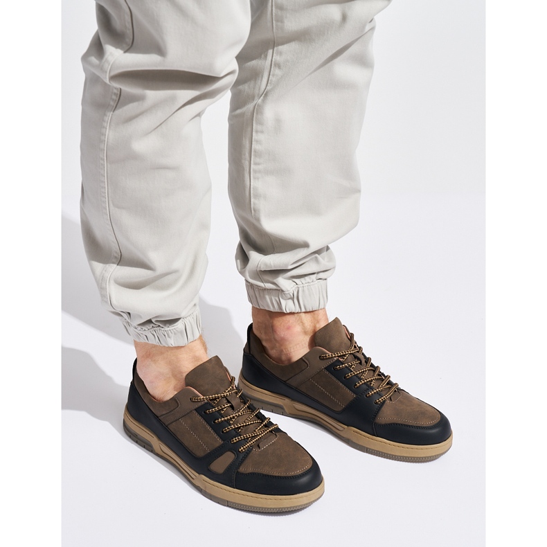 Scarpe sportive da uomo nere e marroni marrone 1