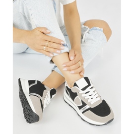 Scarpe sportive da donna nere e beige nero 2