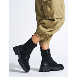 Stivali da lavoro stringati da donna neri nero 1