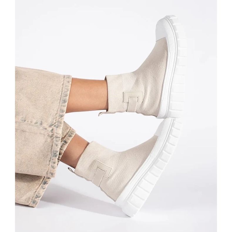 Seastar Sneaker alta platform beige chiaro 1