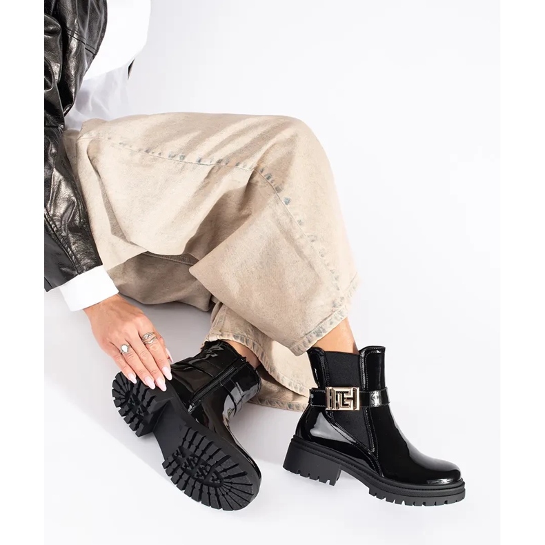Seastar Stivaletti Chelsea da donna in vernice nera nero 1