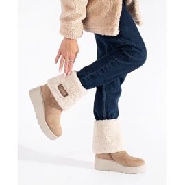 Seastar Stivali con zeppa da donna isolanti beige scuro 1