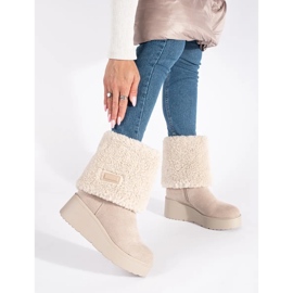 Seastar Stivali con zeppa da donna isolanti beige 1