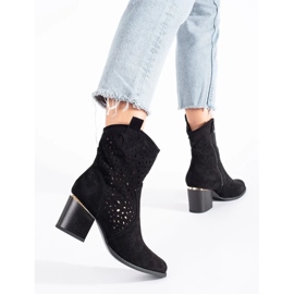 Seastar Stivali da cowboy neri traforati con tacco alto nero 2