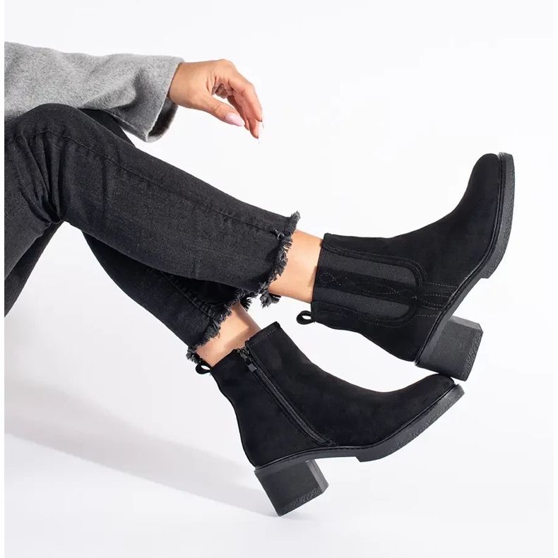 Seastar Stivali Jodhpur in camoscio nero sul palo 1