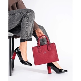 Eleganti décolleté a tacco alto in vernice nera nero 2