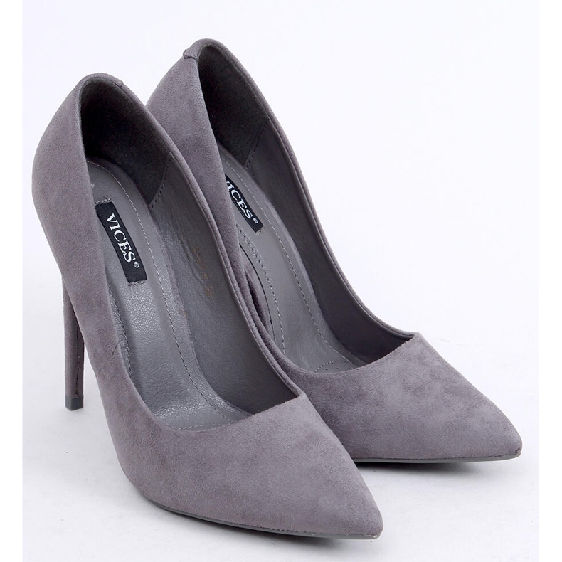 Décolleté su camoscio grigio 5101 Tacco a spillo grigio 1