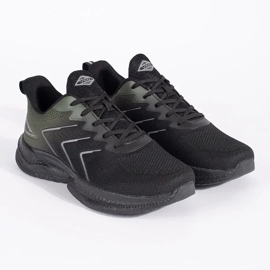 Vico Scarpe sportive stringate leggere nere e verdi nero 1