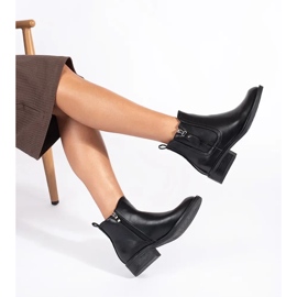 Stivaletti Chelsea da donna neri con cerniera decorativa nero 1