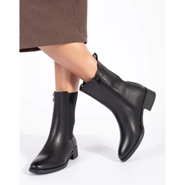 Stivaletti Chelsea neri da donna con tacco basso nero 2