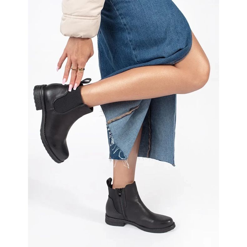 Stivaletti Chelsea bassi da donna neri nero 1