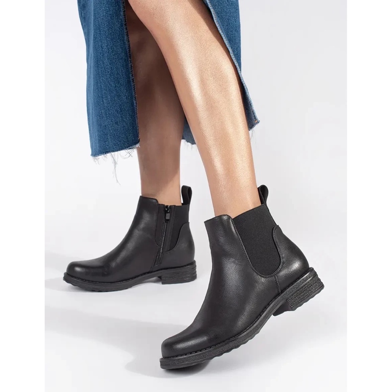 Stivaletti Chelsea bassi da donna neri nero 2