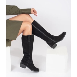 Stivali da donna isolanti in pelle nera di Sergio Leone nero 1