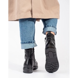 Stivaletti stringati in pelle nera da donna di Sergio Leone nero 1