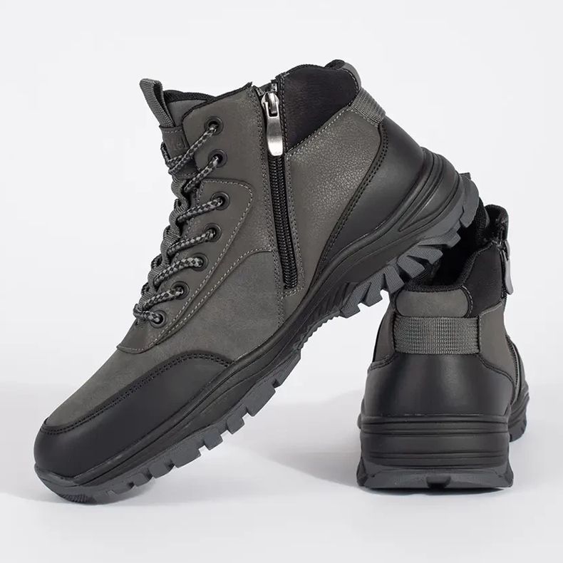 Scarpe da trekking invernali da uomo grigie grigio 2