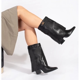 Stivaletti neri eleganti da donna con tacco alto nero 2
